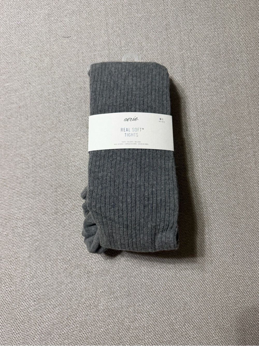 aerie Gray Ribbed Real Soft® Tights